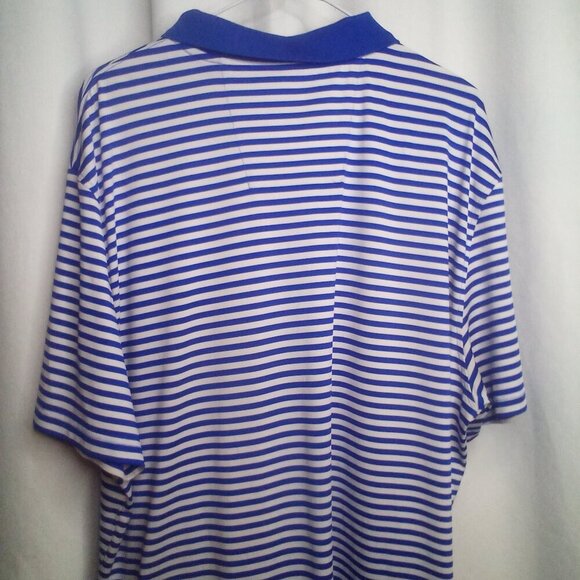 Nautica Polo Shirt XL Men Short Sleeve Stripe Soft Stretch Blue White - Picture 2 of 16